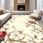 Rose Vine with Floral Border Design Rug