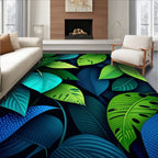 Lush Tropical Leaf Gradient Rug