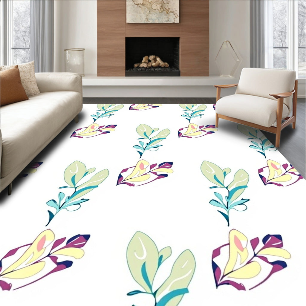 Abstract Botanical Branch Pattern Rug