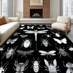 Monochromatic Insect Pattern Rug