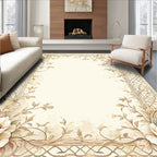 Vintage Floral Vine With Geometric Borders Rug