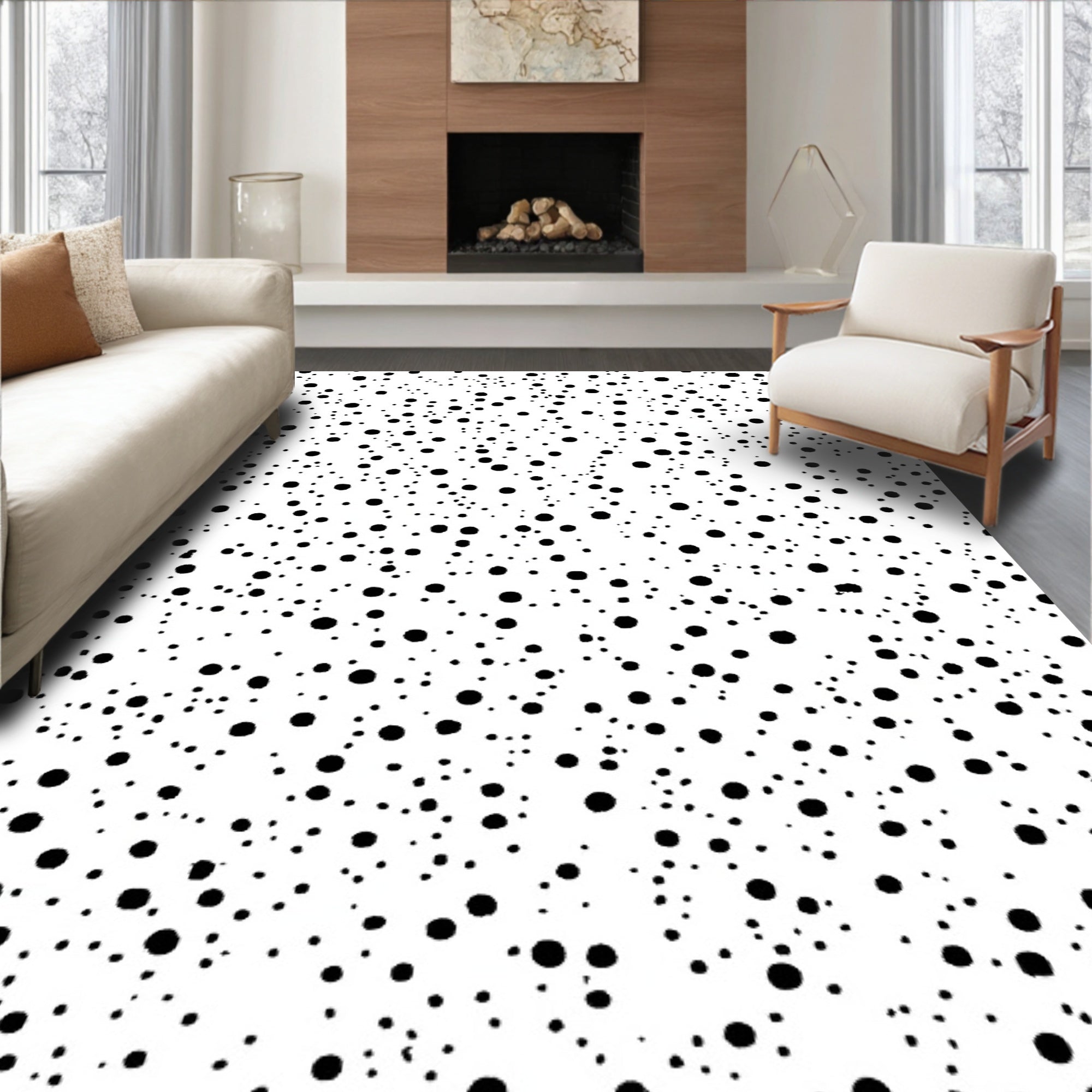 Scattered Dots Modern Pattern Rug