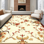 Elegant Floral Swirl Pattern Rug