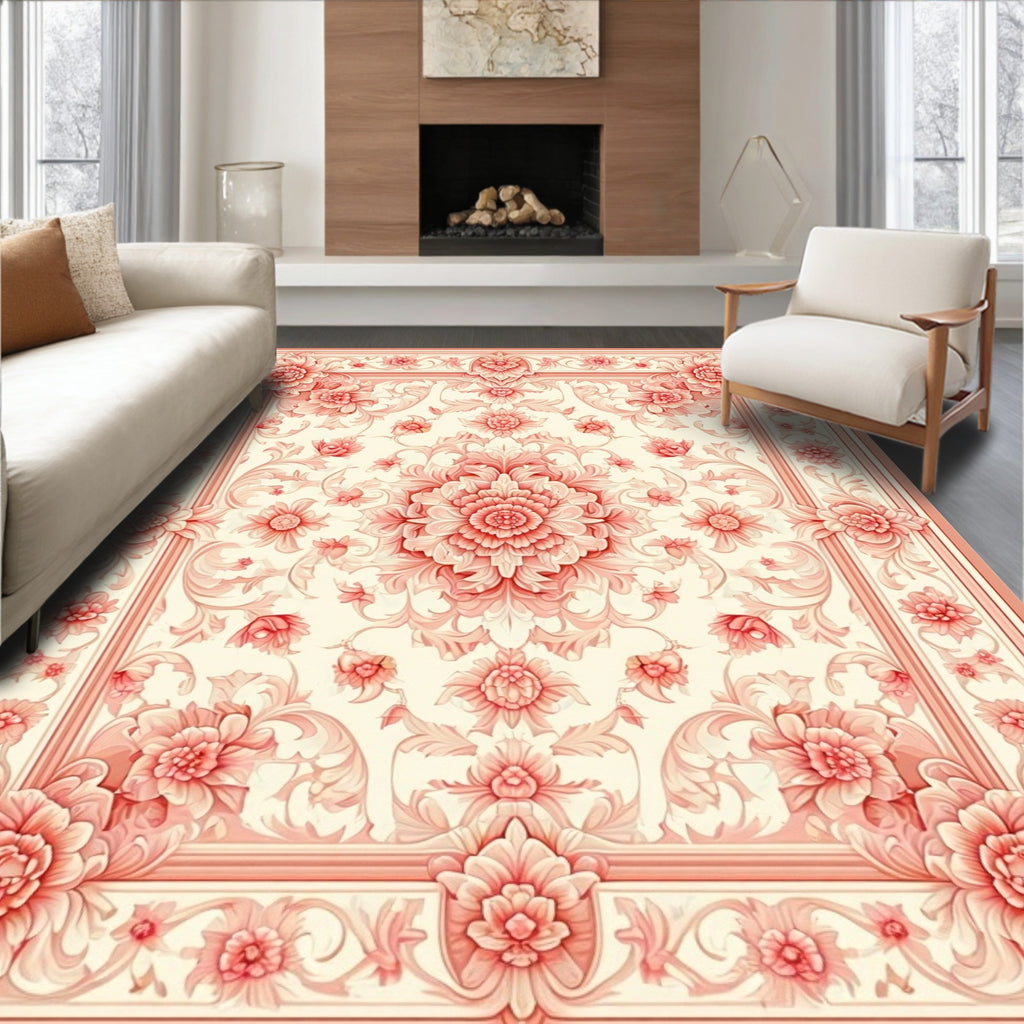 Vintage Floral Symmetry Pastel Rug
