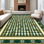 Green Gold Cream Diamond Pattern Rug