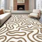 Abstract Wavy Line Art Pattern Rug