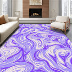 Abstract Swirling Lavender Waves Rug