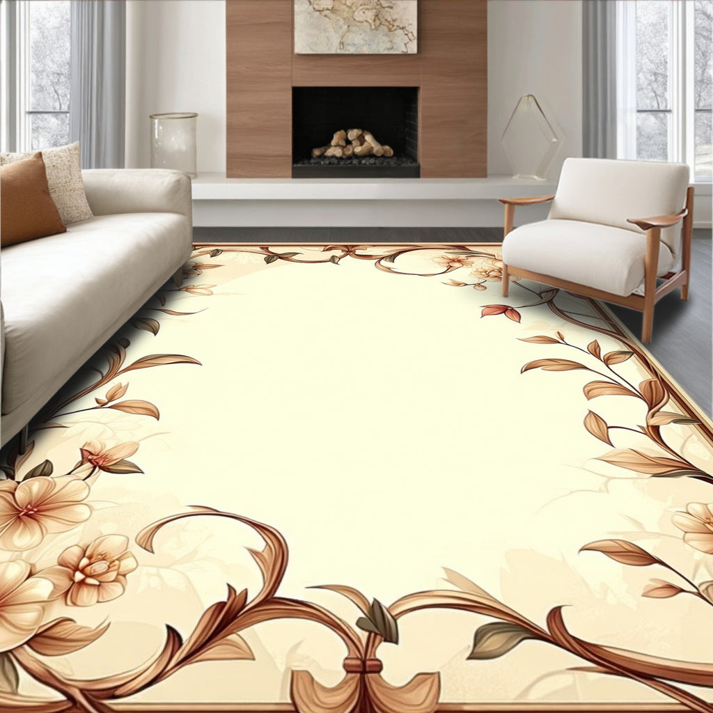 Vintage Floral Scrollwork Rug