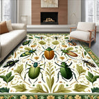 Vintage Insect Floral Garden Pattern Rug