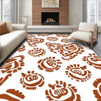 Whimsical Brown Paisley Motifs Rug