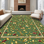 Emerald Floral Vine Detailed Rug