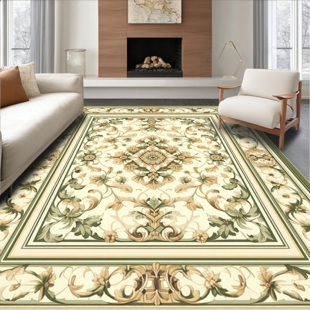 Ornate Floral Patterned Antique Style Rug