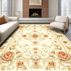 Ornate Floral Pattern Cream Rug