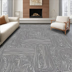 Monochrome Abstract Line Art Design Rug