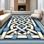 Intricate Intertwined Knot Pattern Rug