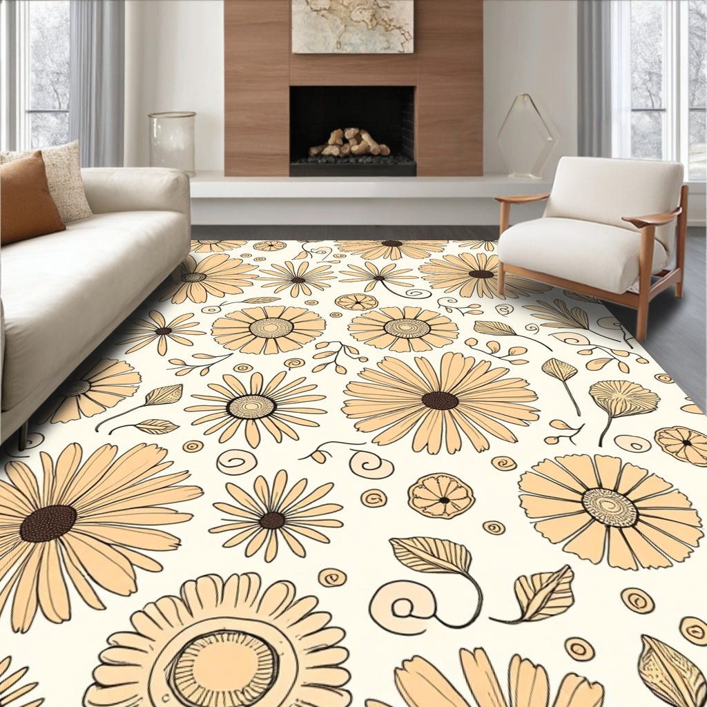Charming Daisy Floral Pattern Rug