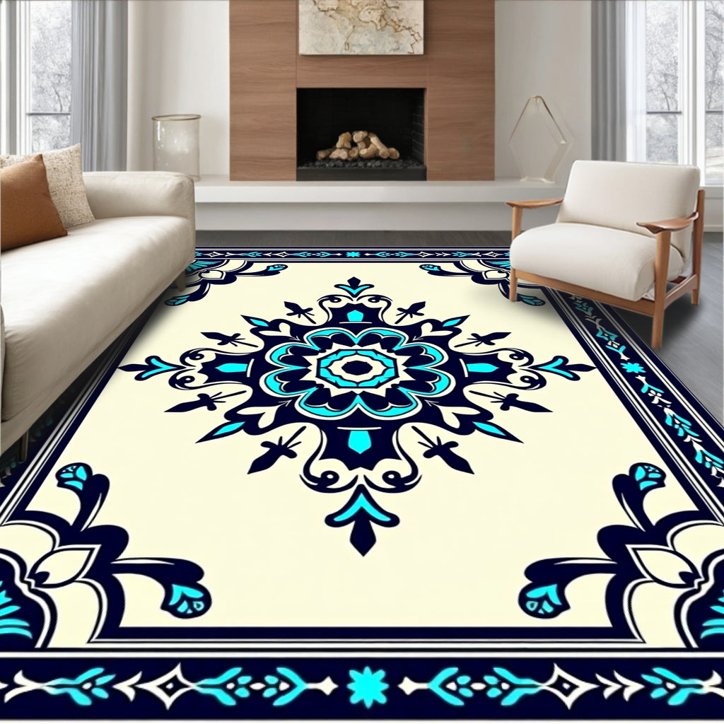 Ornate Medallion With Floral Accents Rug