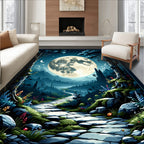Enchanting Lunar Landscape With Winding Path Rug