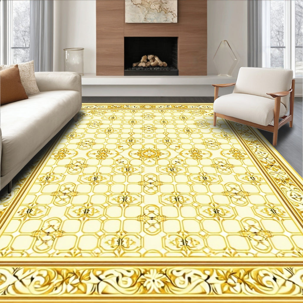 Golden Ornate Vintage medallion Rug