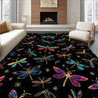 Colorful Dragonfly Pattern Art Rug