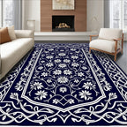 Classic Floral Vine Border Rug