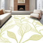 Delicate Pale Green Leafy Branches Rug