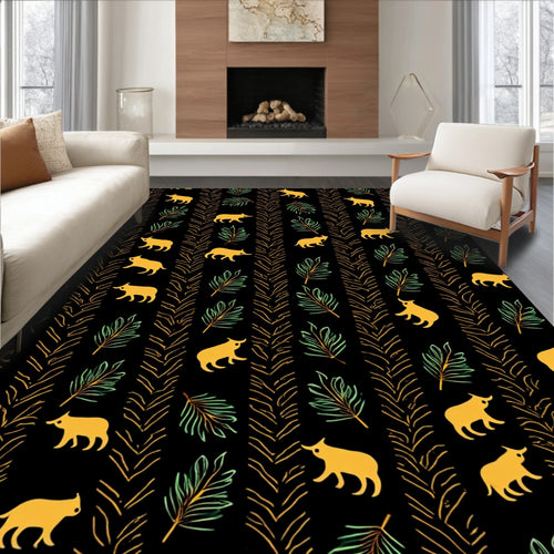 Abstract Floral Creature Pattern Design Rug