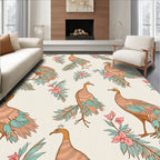 Peacock Floral Pattern Design Rug