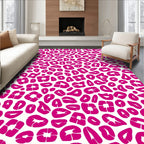 Bold Pink White Animal Print Rug