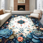 Ornate Floral And Vine Pattern Rug