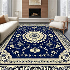 Antique Floral Sunburst Pattern Rug