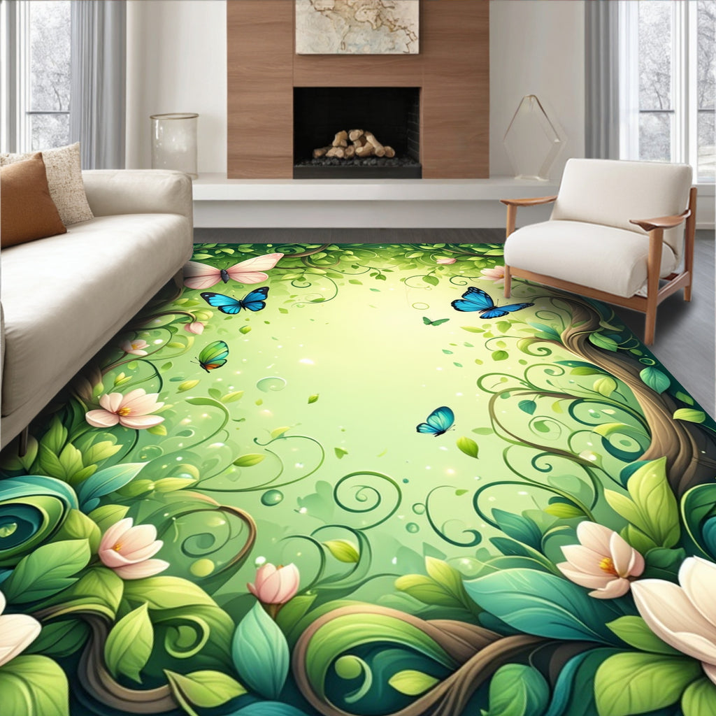Enchanted Garden Butterfly Bloom Rug