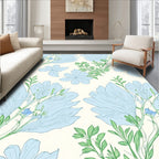 Light Blue Floral Vine Pattern Rug