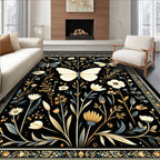 Whimsical Butterfly Garden Floral Pattern Rug