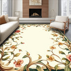 Ornate Floral Vine Scroll Design Rug