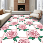 Rose Grid Floral Pattern Rug