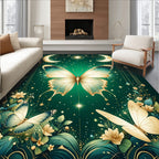 Elegant Emerald ButterflyCelestial Garden Rug