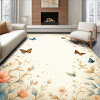 Floral Butterflies Vines Pattern Rug