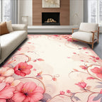 Whimsical Floral Swirls Pink Rug