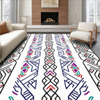 Bold Geometric Stripe Pattern Design Rug