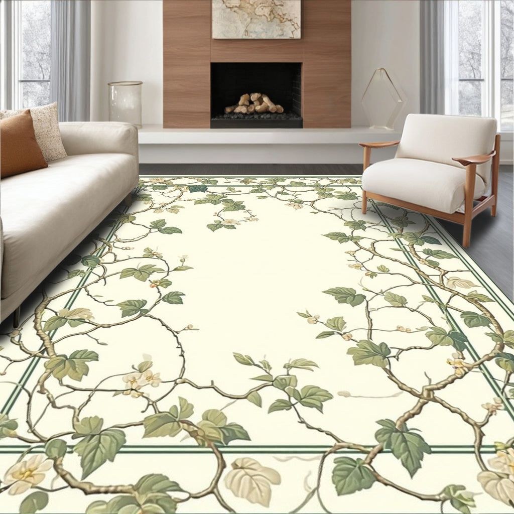 Vine And Blossom Pattern Rug