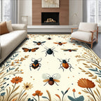 Insect Botanical Whimsical Nature Design Rug