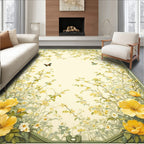 Yellow Floral Archway with Butterflies Rug