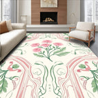 Whimsical Floral Swirls Pattern Rug
