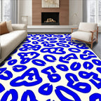 Abstract Blue Shapes Organic Pattern Rug