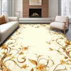 Ornate Floral Vine Butterfly Pattern Rug