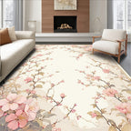 Pale Pink Cherry Blossom Floral Art Rug