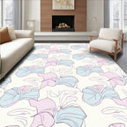 Soft Pastel Floral Line Art Rug