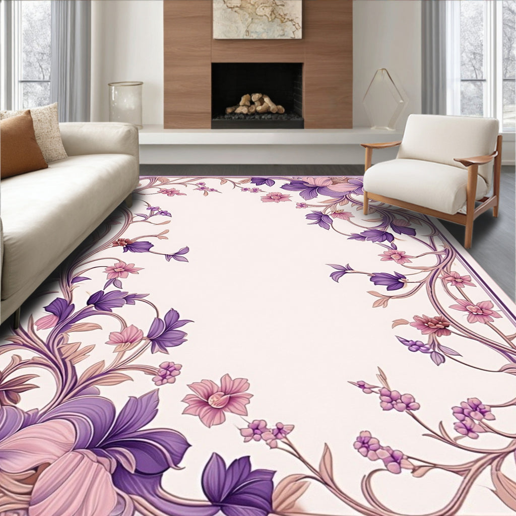 Art Nouveau Floral Vine Pattern Rug