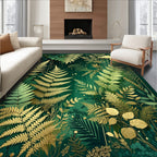 Golden Fern Forest Pattern Rug